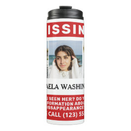 Garrafa Térmica SUAS Fotos e Texto "PESSOA DESAPARECIDA"