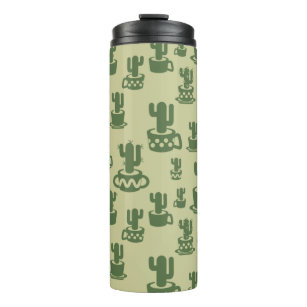 Garrafa Térmica Succulent cactus silhouette in cups and pots 