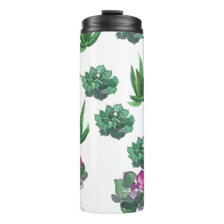 Garrafa Térmica Suculentes de Aquarela Design