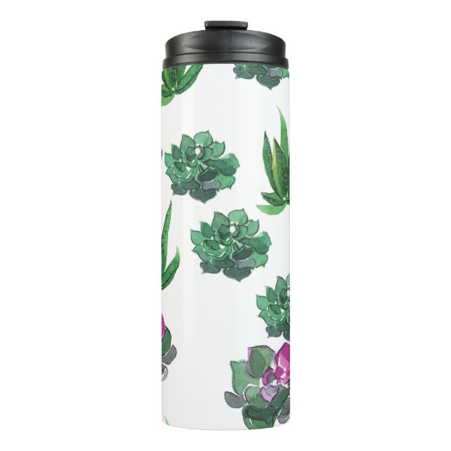 Garrafa Térmica Suculentes de Aquarela Design (Frente)