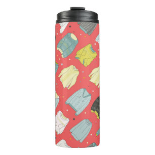 Garrafa Térmica Suéteres multicoloridos, aconchegantes, inverno q