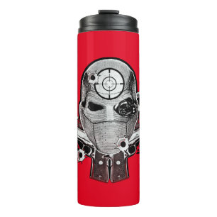 Garrafa Térmica Suicide Squad   Deadshot Mask & Guns Tattoo Art