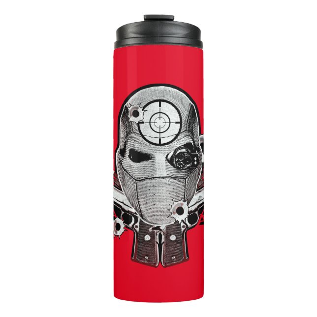 Garrafa Térmica Suicide Squad | Deadshot Mask & Guns Tattoo Art (Frente)