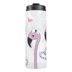Garrafa Térmica Summer Flamingo: Ilustração da Pratage.