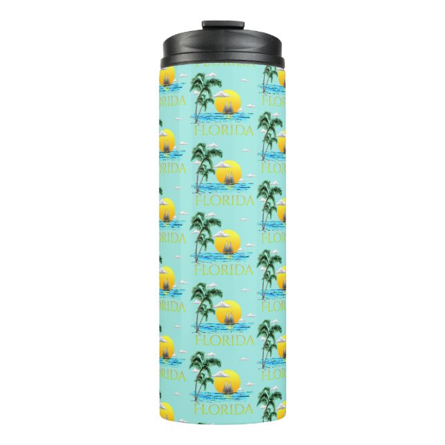 Garrafa Térmica Summer Florida Sailboat Sunset Coaster Beach (Frente)