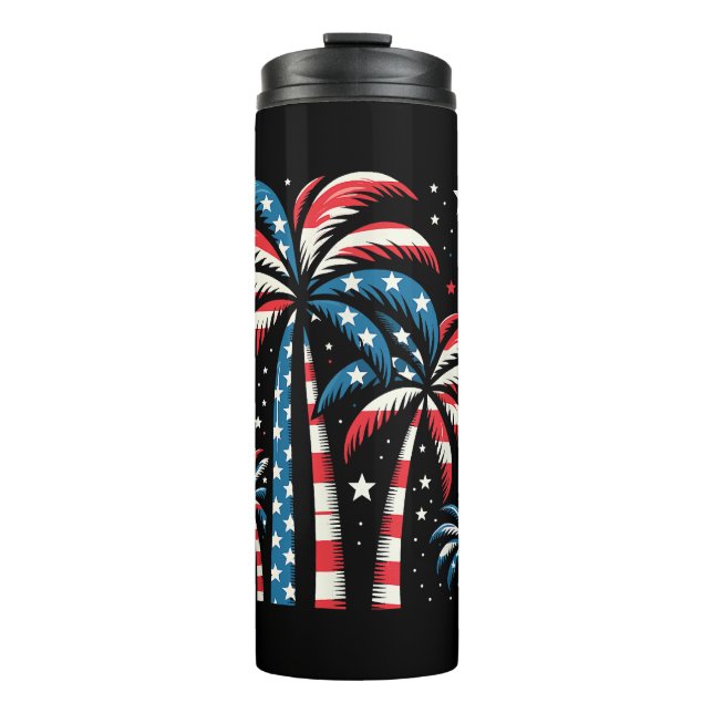 Garrafa Térmica Summer USA Flag 4 de julho (Frente)
