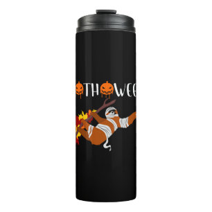Garrafa Térmica Sumo de Halloween com preguiça-branca