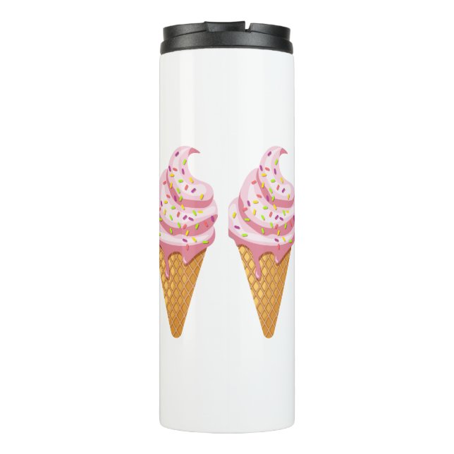 Garrafa Térmica Sundae de morango em cone de waffle com cobertura (Verso)