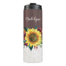 Sunflower Floral Rustic Nome Personalizado