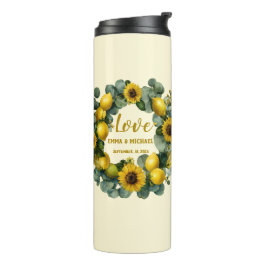 Garrafa Térmica Sunflower Lemon Wreath Love Design