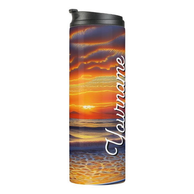 Garrafa Térmica Sunset Exótico de Praia em Barbados (Rotação à direita)