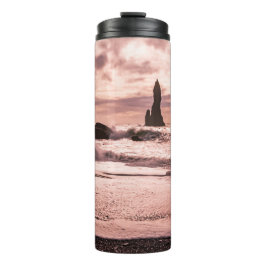 Garrafa Térmica Sunset na praia de areia negra de Reynisfjara, Isl