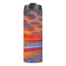 Garrafa Térmica Sunset tropical com nome personalizado