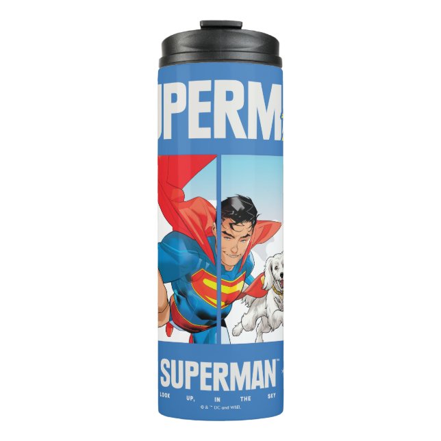 Garrafa Térmica Superman e Krypto Tomar Voo (Frente)