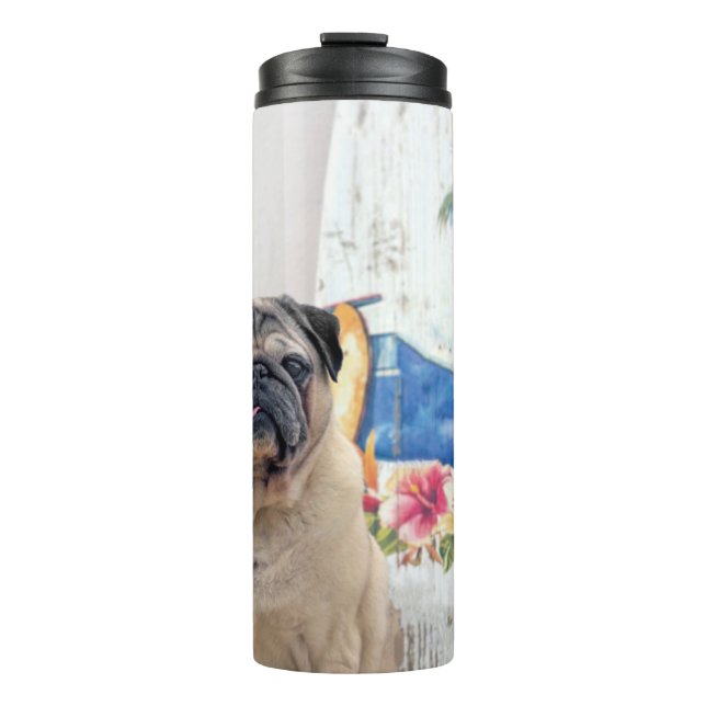 Garrafa Térmica Surf Pug (Frente)