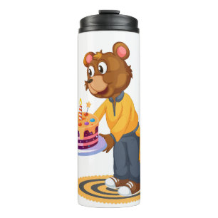 Garrafa Térmica Surpresa do Urso de Aniversário