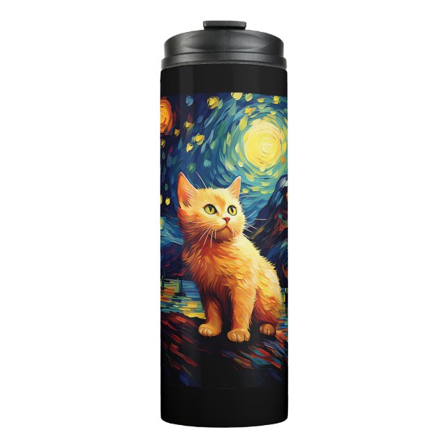 Garrafa Térmica Surreal Starry Night Munchkin Cat (Frente)
