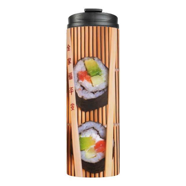 Garrafa Térmica Sushi e chopsticks de madeira (Frente)