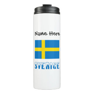 Garrafa Térmica Sverige e Bandeira Sueca Personalizado 