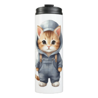 Garrafa Térmica T-Shirt Clássico de Gatinho Cinto