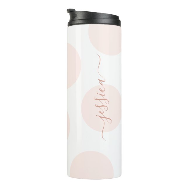 Garrafa Térmica T Térmico Personalizado Simples - Bolinhas Rosa Es (Rotação à direita)