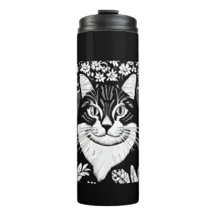 Garrafa Térmica Tabby Cat Surarcado com Flores