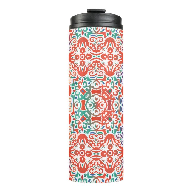 Garrafa Térmica Talavera mexicana: Colagem de Azulejos Étnicos. (Frente)