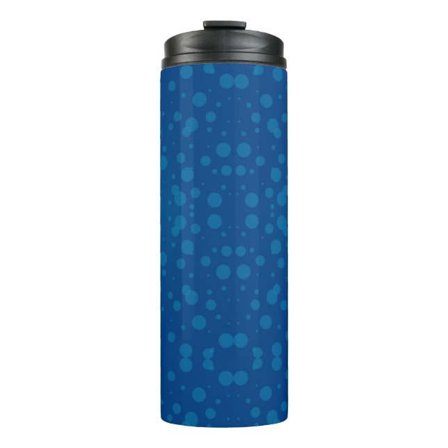 Garrafa Térmica Tall blue travel mug with a black lid (Frente)