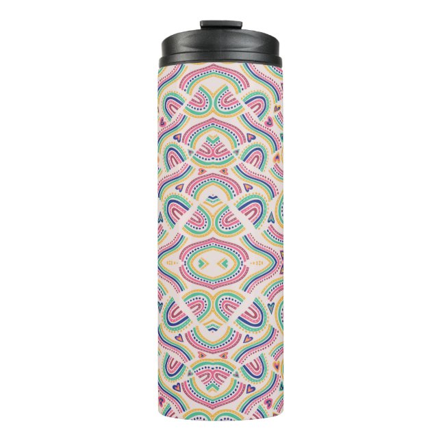 Garrafa Térmica Tall, insulated travel mug with intricate  (Frente)