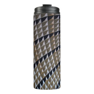 Garrafa Térmica tapete branco, preto e castanho