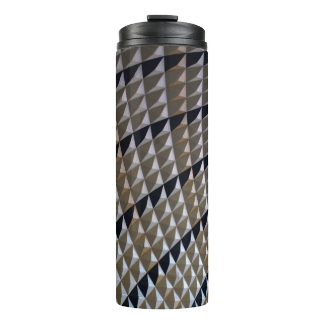 Garrafa Térmica tapete branco, preto e castanho (Frente)