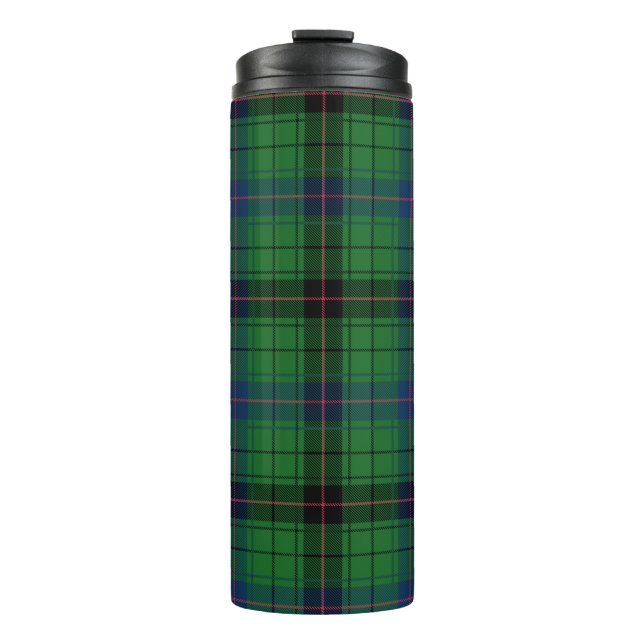 Garrafa Térmica Tartan Clan Davidson Xadrez Black Check Verde (Frente)