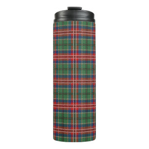 Garrafa Térmica Tartan Clan MacCulloch Xadrez Vermelho Verde Verif