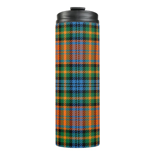 Garrafa Térmica Tartan Clan Murray Xadrez Orange Blue Check (Frente)