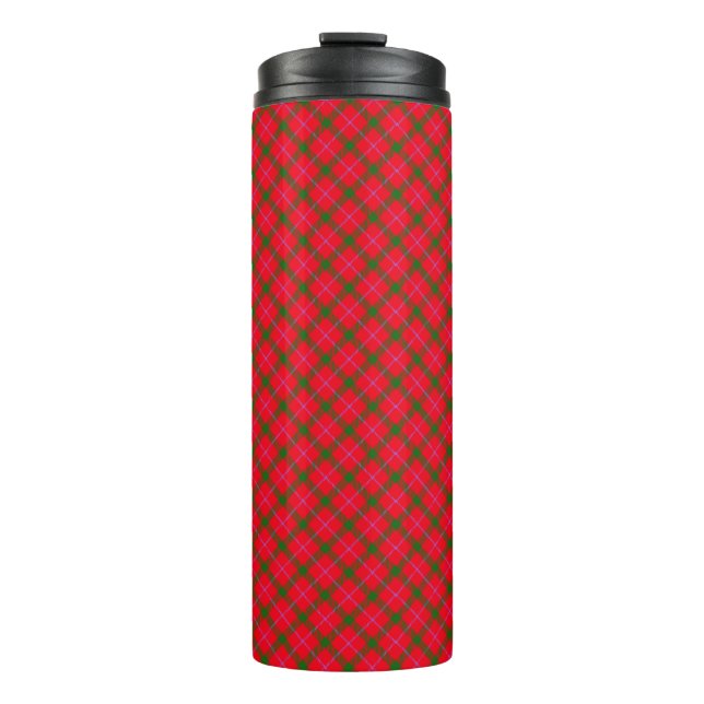 Garrafa Térmica Tartan de Natal de Xadrez de Férias (Frente)
