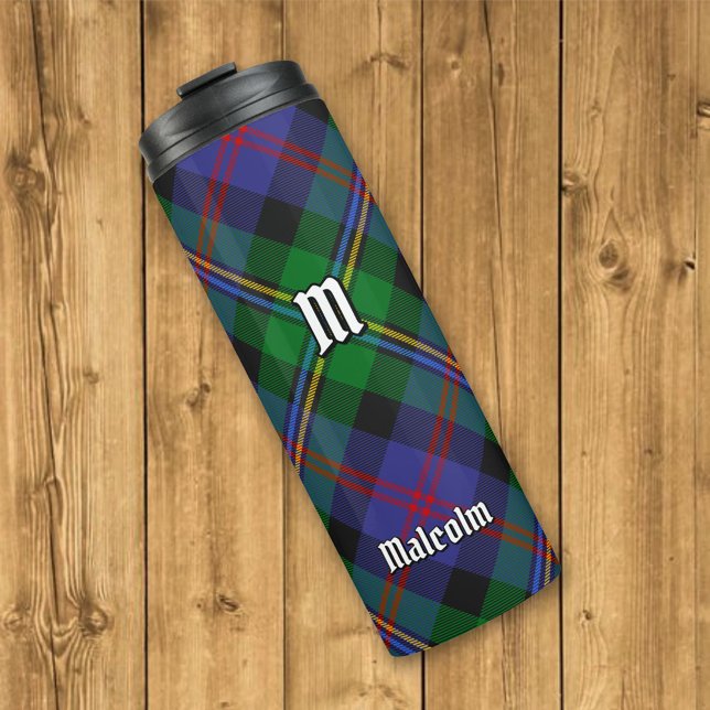 Garrafa Térmica Tartan do Clã Malcolm (Criador carregado)