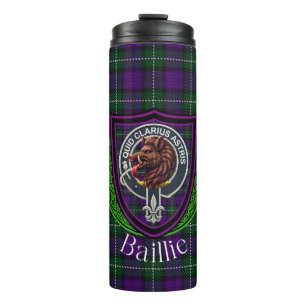 Garrafa Térmica Tartan e Brasão do Clã Escocês Baillie