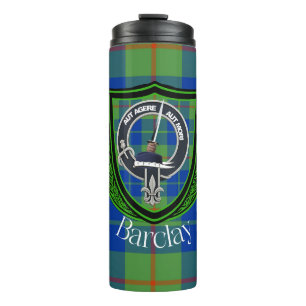 Garrafa Térmica Tartan e Brasão do Clã Escocês Barclay