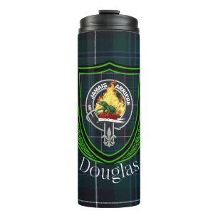 Garrafa Térmica Tartan e Brasão do Clã Escocês Douglas