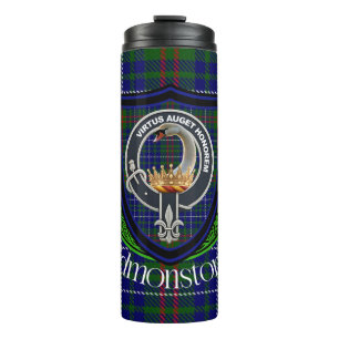 Garrafa Térmica Tartan e Brasão do Clã Escocês Edmonstone