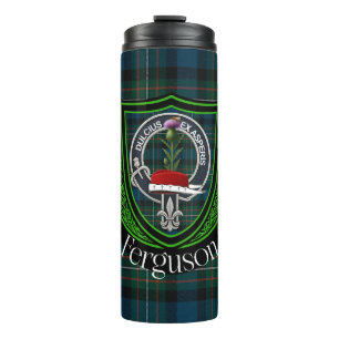 Garrafa Térmica Tartan e Brasão do Clã Escocês Ferguson