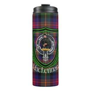 Garrafa Térmica Tartan e Brasão do Clã Escocês MacLennan