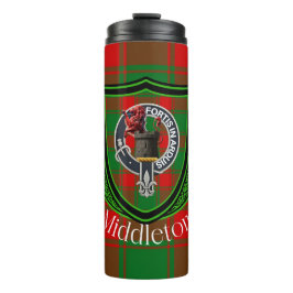 Garrafa Térmica Tartan e Brasão do Clã Escocês Middleton