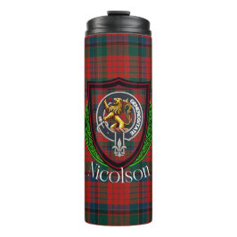 Garrafa Térmica Tartan e Brasão do Clã Escocês Nicolson