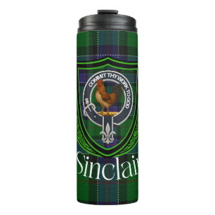 Garrafa Térmica Tartan e Brasão do Clã Escocês Sinclair
