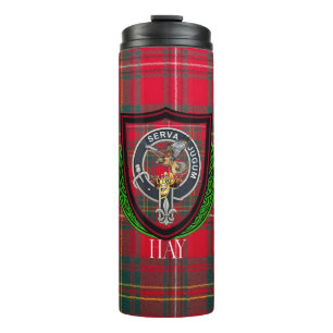 Garrafa Térmica Tartan e Brasão do Clã Hay Escocês