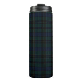 Garrafa Térmica Tartan Preto Clássico Watch Verde Escuro Azul Mari