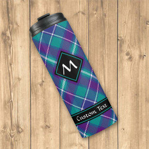 Garrafa Térmica Tartan verde-marinho, roxo e azul