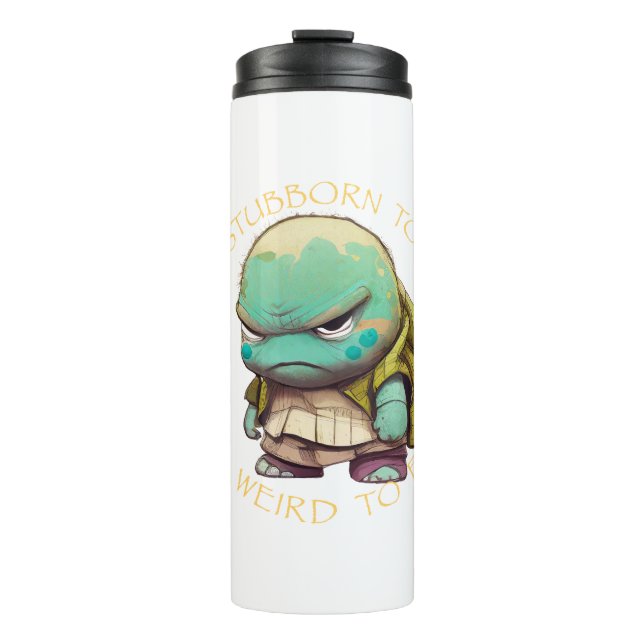 Garrafa Térmica Tartaruga Demasiado Teimosa Para Sair Muito Estran (Frente)