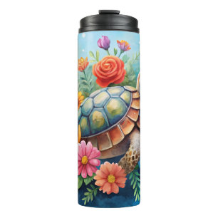 Garrafa Térmica Tartaruga Floral